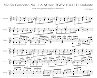 Bach - Violin Concerto No. 1 in A Minor, Andante - Solo Guitar